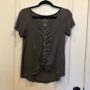 Soft and sexy AE lace up tee